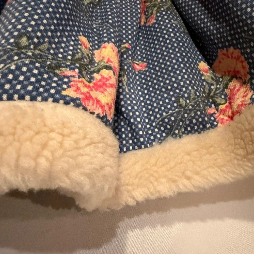 Vtg EUC Rose Cage San Fran toddler floral jacket skirt set‎ Faux Fur USA 2T-4T